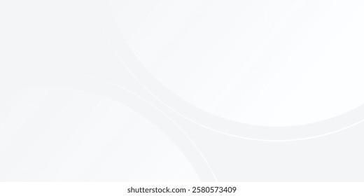 White glowing geometric lines on gray background. Vector shiny blue circle lines pattern art modern abstract