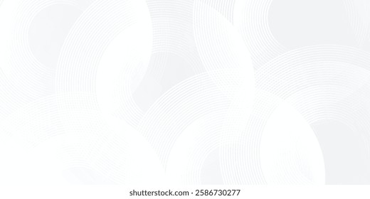 White glowing geometric lines on gray background. Modern shiny blue circle abstract modern simple design