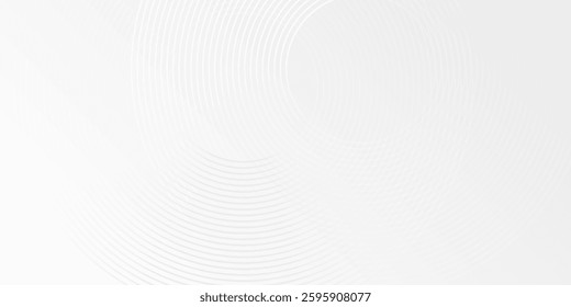 White glowing geometric lines on gray background. Modern shiny blue circle abstract simple