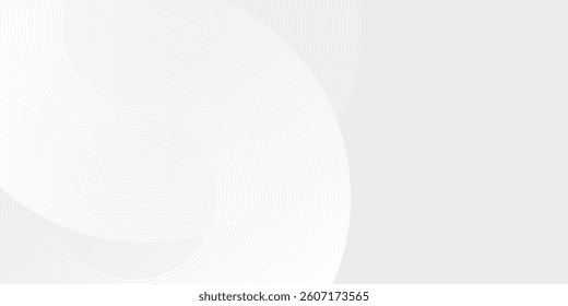 White glowing geometric lines on gray background. Modern shiny blue circle design