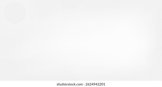 White glowing geometric lines on gray background. Modern shiny blue circle abstract