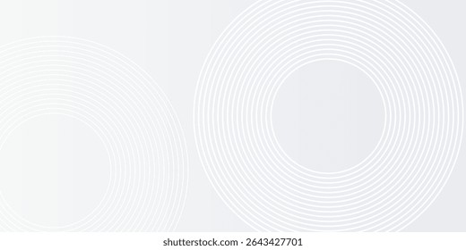 Líneas geométricas brillantes blancas sobre fondo gris. Círculo azul brillante moderno abstracto