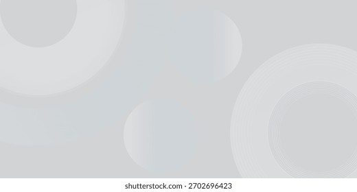 White glowing geometric lines on gray background. Modern shiny blue circle lines pattern. Futuristic technology concept. Suit for cover art modern design abstract
