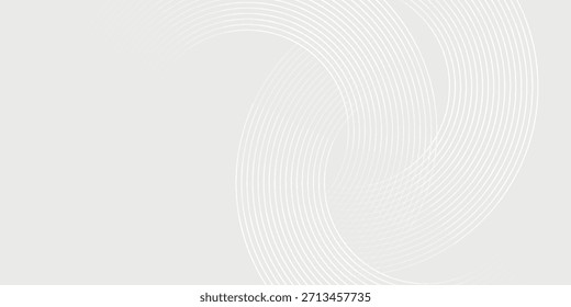 White glowing geometric lines on gray background. Modern shiny blue circle abstract. vector design eps10