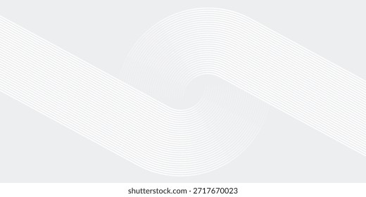Líneas geométricas brillantes blancas sobre fondo gris. Círculo azul brillante moderno abstracto