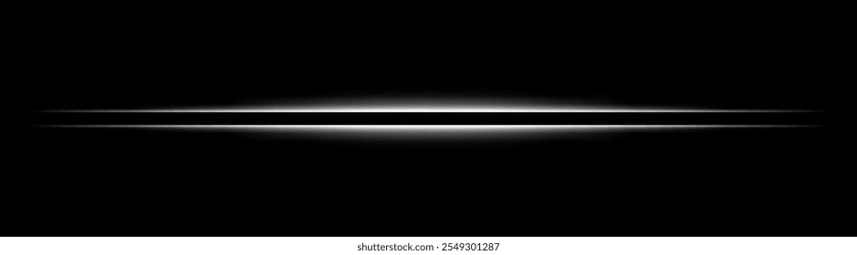 White glowing horizontal light beam. Sleek, sharp design with warm tones for sci-fi or futuristic effects. Ideal for abstract backgrounds, light transitions, or neon-inspired visuals