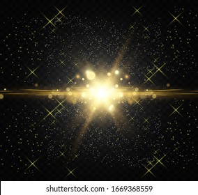 White glowing light. Beautiful star Light from the rays. A sun with highlights. A bright beautiful star. A sun light.