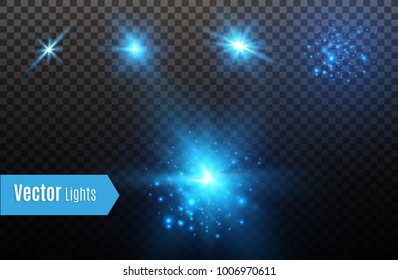 White glowing light burst explosion on transparent background. Vector illustration light effect decoration with ray. Bright star. Translucent shine sun, bright flare.Center vibrant flash.star and sun