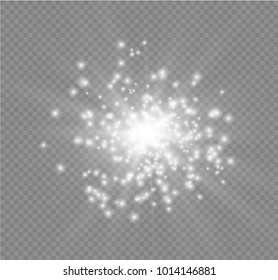 White glowing light burst explosion on transparent background. Vector illustration light effect decoration with ray. Bright star. Translucent shine sun, bright flare.Center vibrant flash.star and sun
