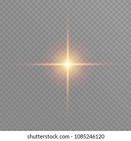 White glowing light burst explosion on transparent background. Vector illustration light effect decoration with ray. Bright star. Translucent shine sun, bright flare. Center vibrant flash.
