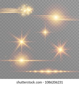 White glowing light burst explosion on transparent background. Vector illustration light effect decoration with ray. Bright star. Translucent shine sun, bright flare. Center vibrant flash.