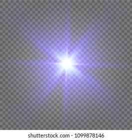 White glowing light burst explosion with transparent. Vector illustration for cool effect decoration with ray sparkles. Bright star. Transparent shine gradient glitter, bright flare. Glare texture.