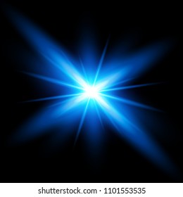 White glowing light burst explosion with transparent. Vector illustration for cool effect decoration with ray sparkles. Bright star. Transparent shine gradient glitter, bright flare. Glare texture.