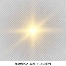 White glowing light burst explosion with transparent. Vector illustration for cool effect decoration with ray sparkles. Bright star. Transparent shine gradient glitter, bright flare. Glare texture.