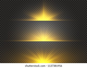 White glowing light burst explosion on transparent background. Vector illustration light effect decoration with ray. Bright star. Translucent shine sun, bright flare. Center vibrant flash