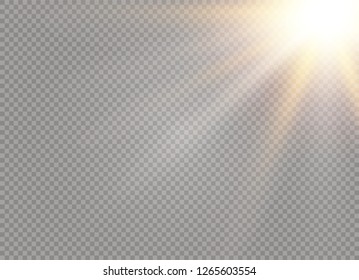 White glowing light burst explosion on transparent background. Vector illustration light effect decoration with ray. Bright star. Translucent shine sun, bright flare. Center vibrant flash