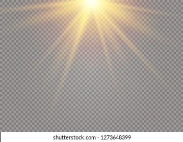 White glowing light burst explosion on transparent background. Vector illustration light effect decoration with ray. Bright star. Translucent shine sun, bright flare. Center vibrant flash
