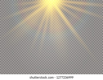 White glowing light burst explosion on transparent background. Vector illustration light effect decoration with ray. Bright star. Translucent shine sun, bright flare. Center vibrant flash