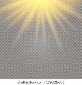 White glowing light burst explosion on transparent background. Vector illustration light effect decoration with ray. Bright star. Translucent shine sun, bright flare. Center vibrant flash