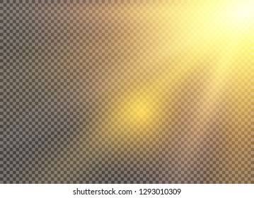 White glowing light burst explosion on transparent background. Vector illustration light effect decoration with ray. Bright star. Translucent shine sun, bright flare. Center vibrant flash