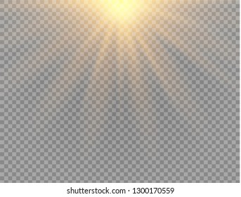 White glowing light burst explosion on transparent background. Vector illustration light effect decoration with ray. Bright star. Translucent shine sun, bright flare. Center vibrant flash