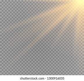 White glowing light burst explosion on transparent background. Vector illustration light effect decoration with ray. Bright star. Translucent shine sun, bright flare. Center vibrant flash