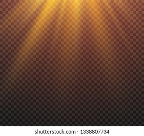 White glowing light burst explosion on transparent background. Vector illustration light effect decoration with ray. Bright star. Translucent shine sun, bright flare. Center vibrant flash