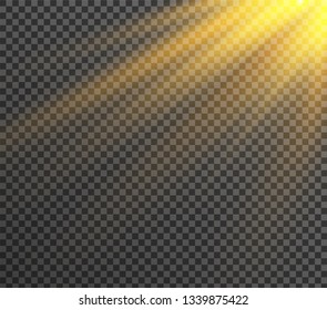 White glowing light burst explosion on transparent background. Vector illustration light effect decoration with ray. Bright star. Translucent shine sun, bright flare. Center vibrant flash