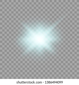 White glowing light burst explosion with transparent. Vector illustration for cool effect decoration with ray sparkles. Bright star. Transparent shine gradient glitter, bright flare. Glare texture.