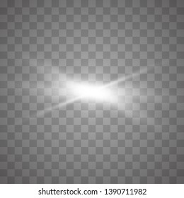 White glowing light burst explosion with transparent. Vector illustration for cool effect decoration. Bright star. Transparent shine gradient glitter, bright flare.