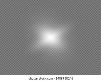 White glowing light burst explosion transparent. Vector illustration for cool effect decoration with ray sparkles. Bright star. Transparent shine gradient glitter, bright flare. Glare texture