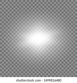 White glowing light burst explosion transparent. Vector illustration for cool effect decoration with ray sparkles. Bright star. Transparent shine gradient glitter, bright flare. Glare texture.