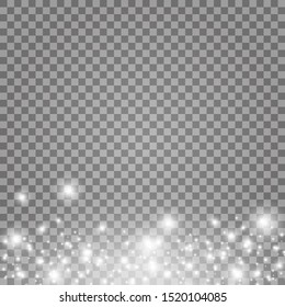 White glowing light burst explosion on transparent background. Vector illustration light effect decoration with ray. Bright star. Translucent shine sun, bright flare.Center vibrant flash.star and sun