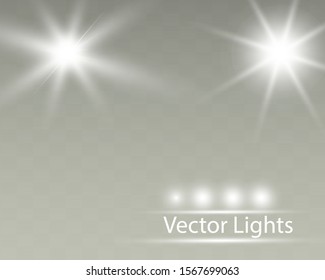 White glowing light burst explosion with transparent. Cool effect decoration with ray sparkles. Transparent shine gradient glitter, bright flare. Glare texture.