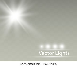 White glowing light burst explosion with transparent. Cool effect decoration with ray sparkles. Transparent shine gradient glitter, bright flare. Glare texture.