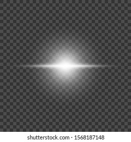 White glowing light burst explosion transparent. Vector illustration for cool effect decoration with ray sparkles. Bright star. Transparent shine gradient glitter, bright flare. Glare texture.