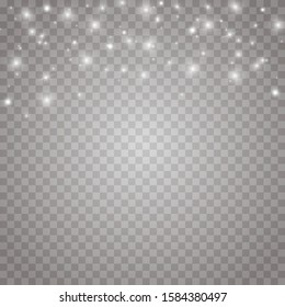 White glowing light burst explosion on transparent background. Vector illustration light effect decoration with ray. Bright star. Translucent shine sun, bright flare.Center vibrant flash.star and sun