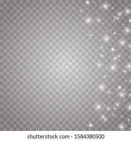 White glowing light burst explosion on transparent background. Vector illustration light effect decoration with ray. Bright star. Translucent shine sun, bright flare.Center vibrant flash.star and sun