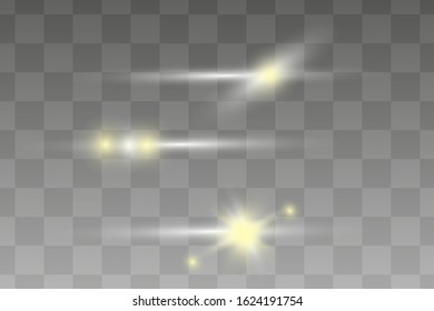 White glowing light burst explosion transparent. Vector illustration for cool effect decoration with ray sparkles. Bright star. Transparent shine gradient glitter, bright flare. Glare texture.