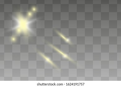 White glowing light burst explosion transparent. Vector illustration for cool effect decoration with ray sparkles. Bright star. Transparent shine gradient glitter, bright flare. Glare texture.