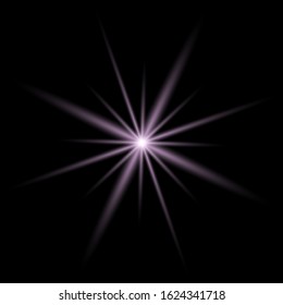 White glowing light burst explosion with transparent. Vector illustration for cool effect decoration with ray sparkles. Bright star. Transparent shine gradient glitter, bright flare.