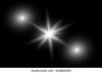 White glowing light burst explosion transparent. Vector illustration for cool effect decoration with ray sparkles. Bright star. Transparent shine gradient glitter, bright flare. Glare texture.