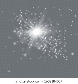 White Glowing Light Burst Explosion Transparent Stock Vector (Royalty ...