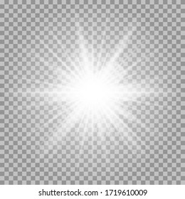 White glowing light burst explosion transparent. Vector illustration for cool effect decoration with ray sparkles. Bright star. Transparent shine gradient glitter, bright flare. Glare texture. - Shutterstock ID 1719610009