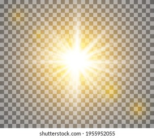 White glowing light burst explosion transparent. Vector illustration for cool effect decoration with ray sparkles.