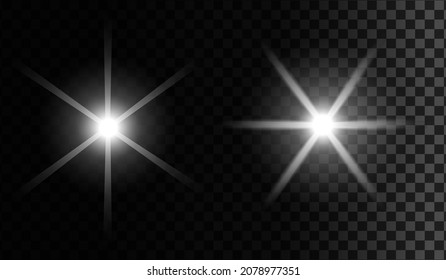 La luz blanca resplandeciente estalló con una explosión transparente. Ilustración vectorial para la decoración de efecto fresco con destellos de rayas. Estrella brillante. Deslumbrador transparente de gradiente de brillo, brillo brillante. Textura de vidrio.