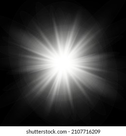 White glowing light burst explosion with transparent. Cool effect decoration with ray sparkles. Transparent shine gradient glitter PNG
