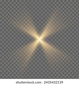 Weiß leuchtendes Licht explodiert mit transparenter. Vektor-Illustration für kühlen Dekorationseffekt mit Strahlfunkeln. Heller Stern. Blendende Textur. Transparenter glänzender Glitzer, heller Flare. 