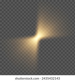 White glowing light burst explosion with transparent. Vector illustration for cool decoration effect with ray sparkles. Bright star. Glare texture.Transparent shiny gradient glitter, bright flare. 
