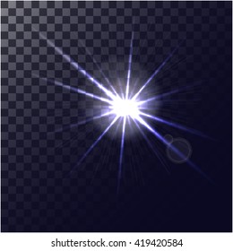 White glowing light burst explosion with transparency.